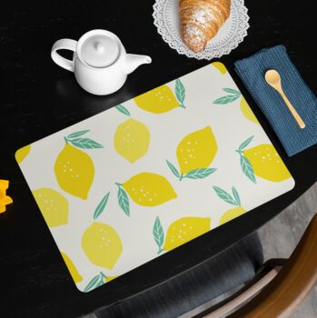 Placemats Featuring A Spanish Lemon Print On White, 2 of 2