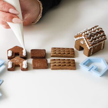 Mini Gingerbread House Biscuit Baking And Decorating Kit Edge Of Hot Chocolate Mug Biscuit, 9 of 11