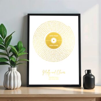 Personalised Foiled Record Song Lyric Print, 4 of 10