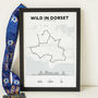 Framed And Personalised Route Map Art For Any Cycle, thumbnail 3 of 6