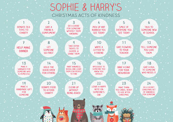 Personalised Kids Kindness Reusable Advent Calendar, 10 of 10