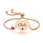 Personalised Heart Charm Bracelet With Engrave Name Symbols, thumbnail 6 of 7