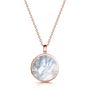 Mother Of Pearl Round Locket 18 K Rose Gold Plate, thumbnail 1 of 11