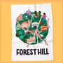 Forest Hill Map Tea Towel, thumbnail 2 of 3