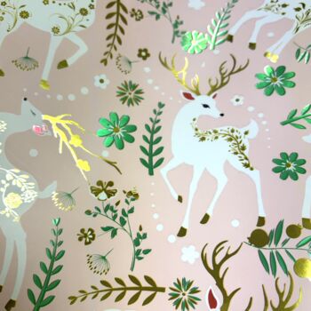 Double Sided Pink And Foil Christmas Wrapping Paper, 6 of 7