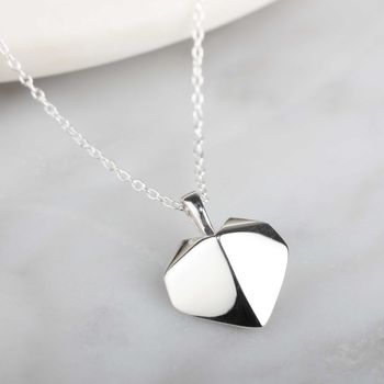 Stunning Silver Origami Heart Necklace, 3 of 7