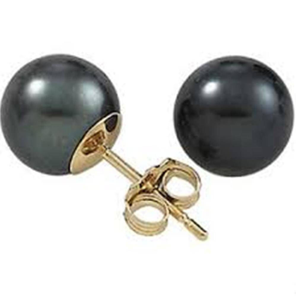 Pearl Earrings Black Pearls Gold By Amara Notonthehighstreet Pearl Earrings Black Pearls Gold