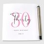 Personalised 30th Birthday Card Her Pink, thumbnail 3 of 7
