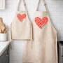 Personalised Mother's Day Mummy And Me Apron Set Heart, thumbnail 1 of 3