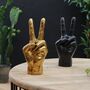 'Peace' Hand Vases In Black And Gold, thumbnail 1 of 3
