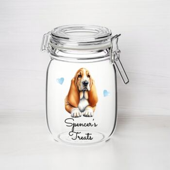 Personalised Basset Hound Dog Kilner Style Treat Jar, 2 of 2