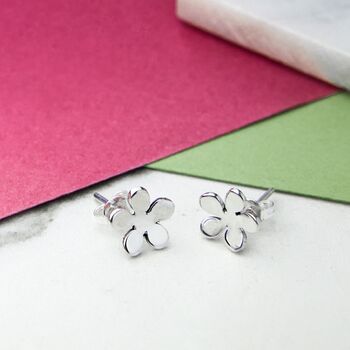 Blossom Flower Gold Plated Sterling Silver Stud Earrings, 4 of 5