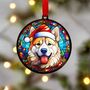 Akita In Santa Hat Suncatcher Decoration, thumbnail 5 of 6