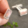 Australian Opal Cufflinks In Sterling Silver, thumbnail 3 of 4