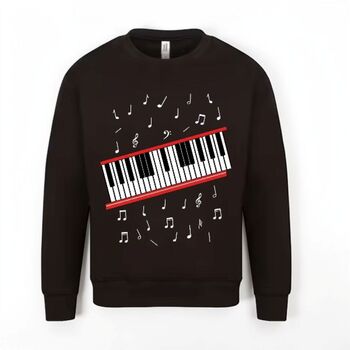 Piano Keyboard T Shirt Or Sweatshirt For Music Lovers – Musical Notes Design Gift, 6 of 12