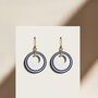 White And Navy Circular Earrings, thumbnail 1 of 6