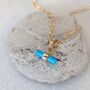 The T Bar Turquoise Necklace, Gold Plated, thumbnail 1 of 9