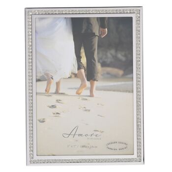 Silver Plated Crystal Border Photo Frame, 5 of 8