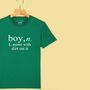 'Boy: Noise With Dirt' Definition T Shirt For Boys, thumbnail 1 of 12