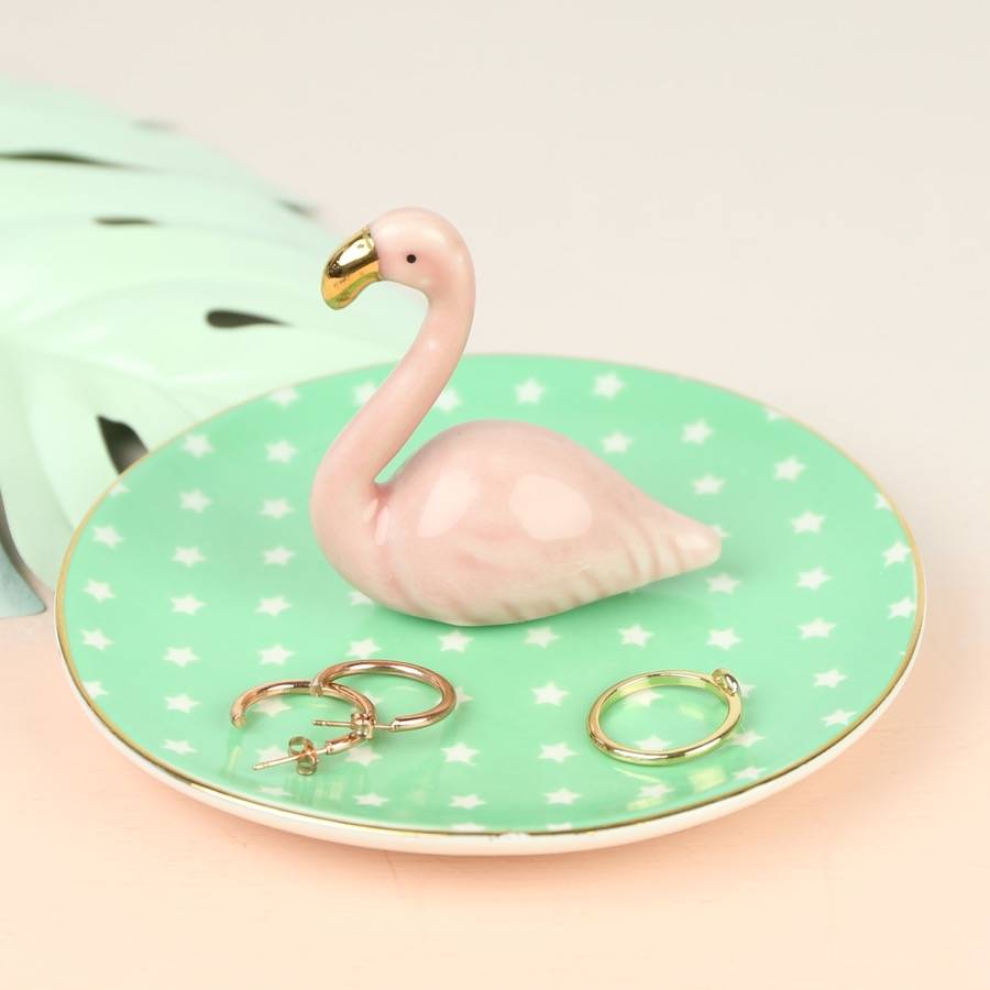 flamingo jewellery dish by lisa angel