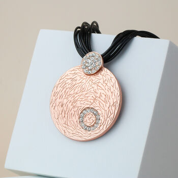 Circle Pendant Cord Necklace, 4 of 6