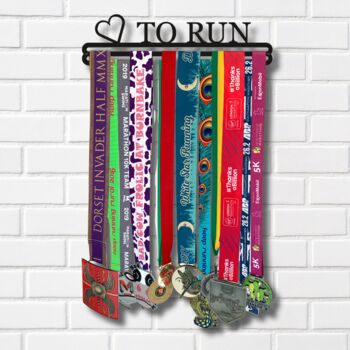 Medal Hanger Display | Love To Run | Metal | Wall Mounted Running Medal Holder, 3 of 5