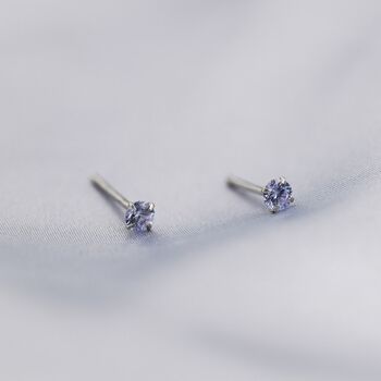 Sterling Silver June Birthstone Alexandrite Stud Earrings, 6 of 12