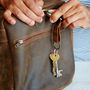 Personalised Buffalo Leather Keyring With Hook, thumbnail 4 of 9