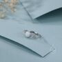 White Opal Olive Leaf Ring In Sterling Silver, thumbnail 6 of 12