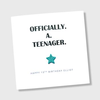 Officially A Teenager Personalised Birthday Card, 4 of 4