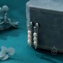 Sterling Silver Genuine Oval Pearl And Chain Earrings, thumbnail 3 of 12