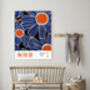 Japan Blue Retro Flowers Art Print, thumbnail 2 of 3