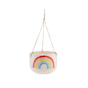 Rainbow Ceramic Hanging Planter With Choices Of Plants, 4 of 4