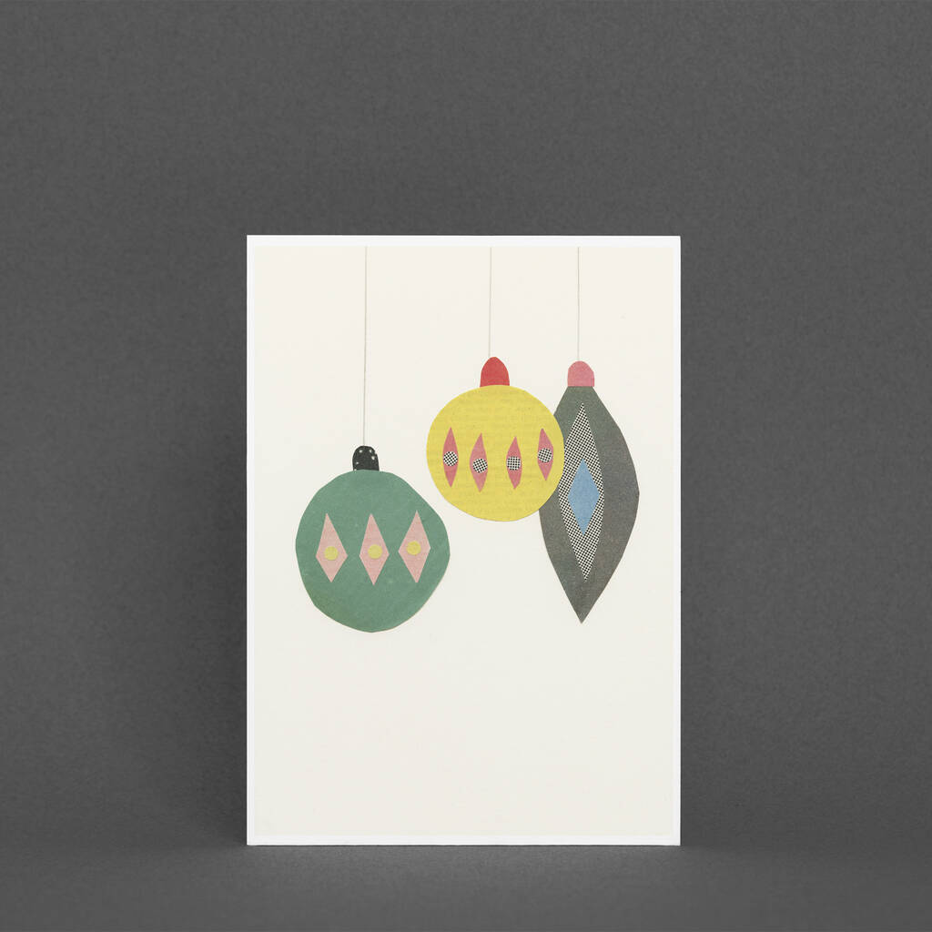 Christmas Card Pack Baubles, 1 of 3
