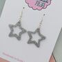 Small Star Glitter Resin Earrings, thumbnail 6 of 12