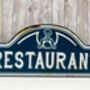 46cm French Blue Metal Restaurant Sign For Kitchen Decor Gift, thumbnail 7 of 8
