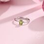 Sterling Silver Natural Green Peridot Oval Ring, thumbnail 1 of 11