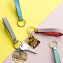 Colourful Leather Keyring With Metal Photo Plate, thumbnail 1 of 9