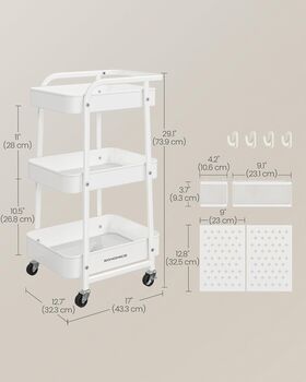 Metal Mesh Rolling Storage Trolley Utility Cart, 2 of 6