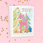 Retro Reindeer Joy Christmas Card, thumbnail 1 of 4