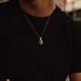 Men's Minimalist Stainless Steel And Black Onyx Pendant – Elegant Gold Jewellery For A Modern Look, thumbnail 10 of 10