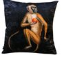 Mr Monkey With Pomegranate Velvet Cushion, thumbnail 2 of 4