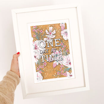 'One Day At A Time' Typography Illustration, 2 of 3