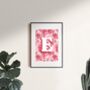 Personalised 'Pink Floral' Inital Print, thumbnail 3 of 3