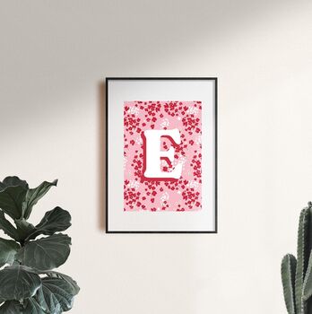 Personalised 'Pink Floral' Inital Print, 3 of 3
