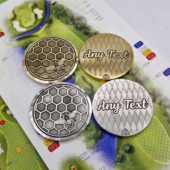 Personalised Golf Ball Marker With 'Bee Kind' Design, 3 of 7