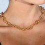 Linked Trendy Chunky Hula Necklace In 18ct Gold Vermeil, thumbnail 3 of 6