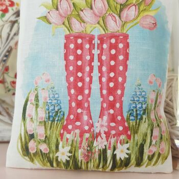 Spring Garden Illustration Fabric Pillow, 6 of 6