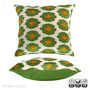 Green And Orange Silk Ikat Velvet Cushion Cover 50x50cm, thumbnail 2 of 5