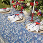 Elizabeth Blue And White Block Print Tablecloth, thumbnail 1 of 10